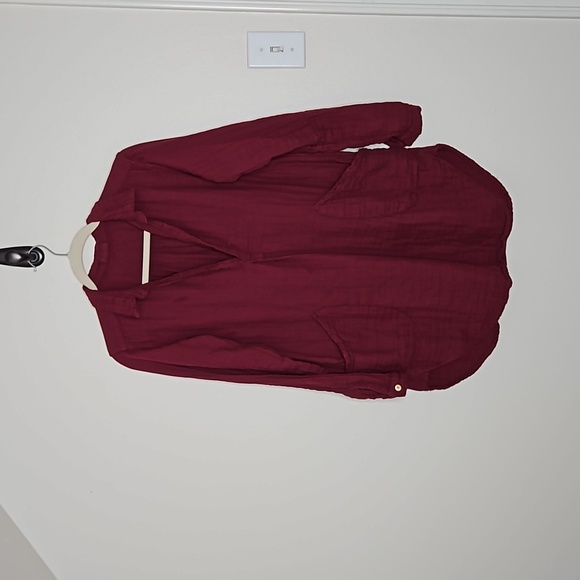 CP Shades Dresses & Skirts - CP Shades Cotton V Neck Red Oversized Dress Size XS